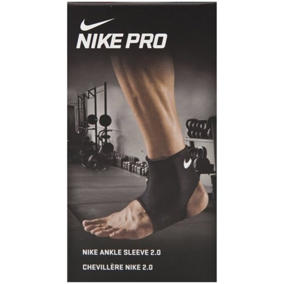 Nike Pro Ankle Sleeve 2.0 Black/White Adult Sz S,M - Picture 1 of 7